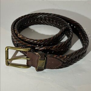 Nautica Men's Dark Brown Braided Belt